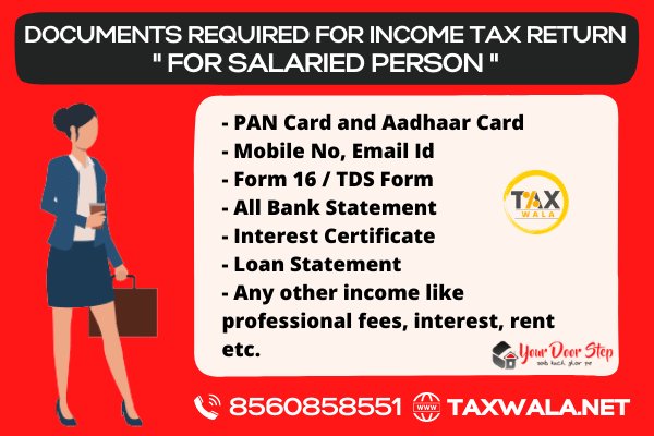 Documents Requirement for Income Tax Return for Salaried Person